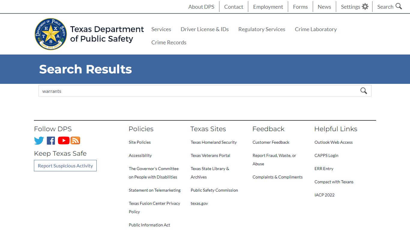 Search results - Texas Department of Public Safety