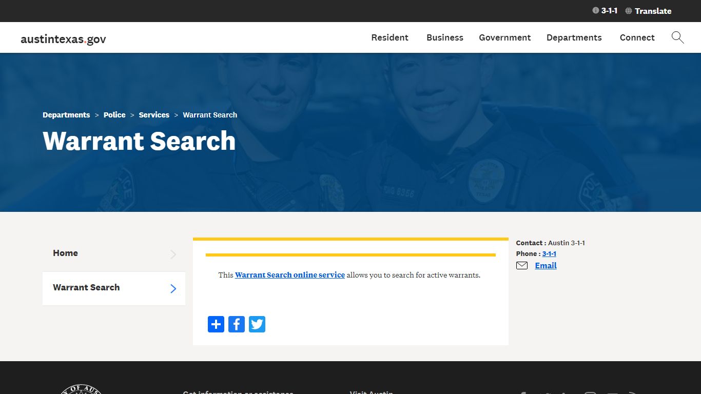 Warrant Search | AustinTexas.gov