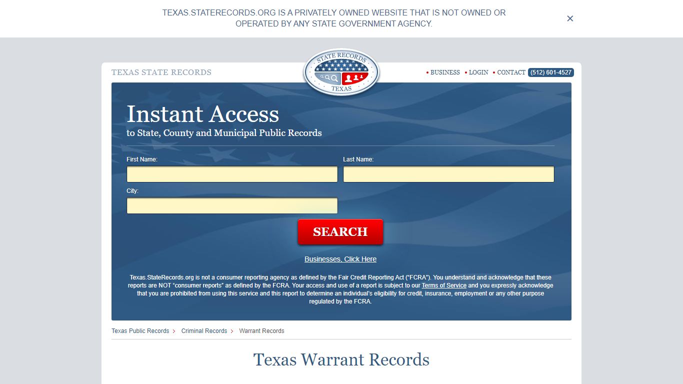 Texas Warrant Search | StateRecords.org